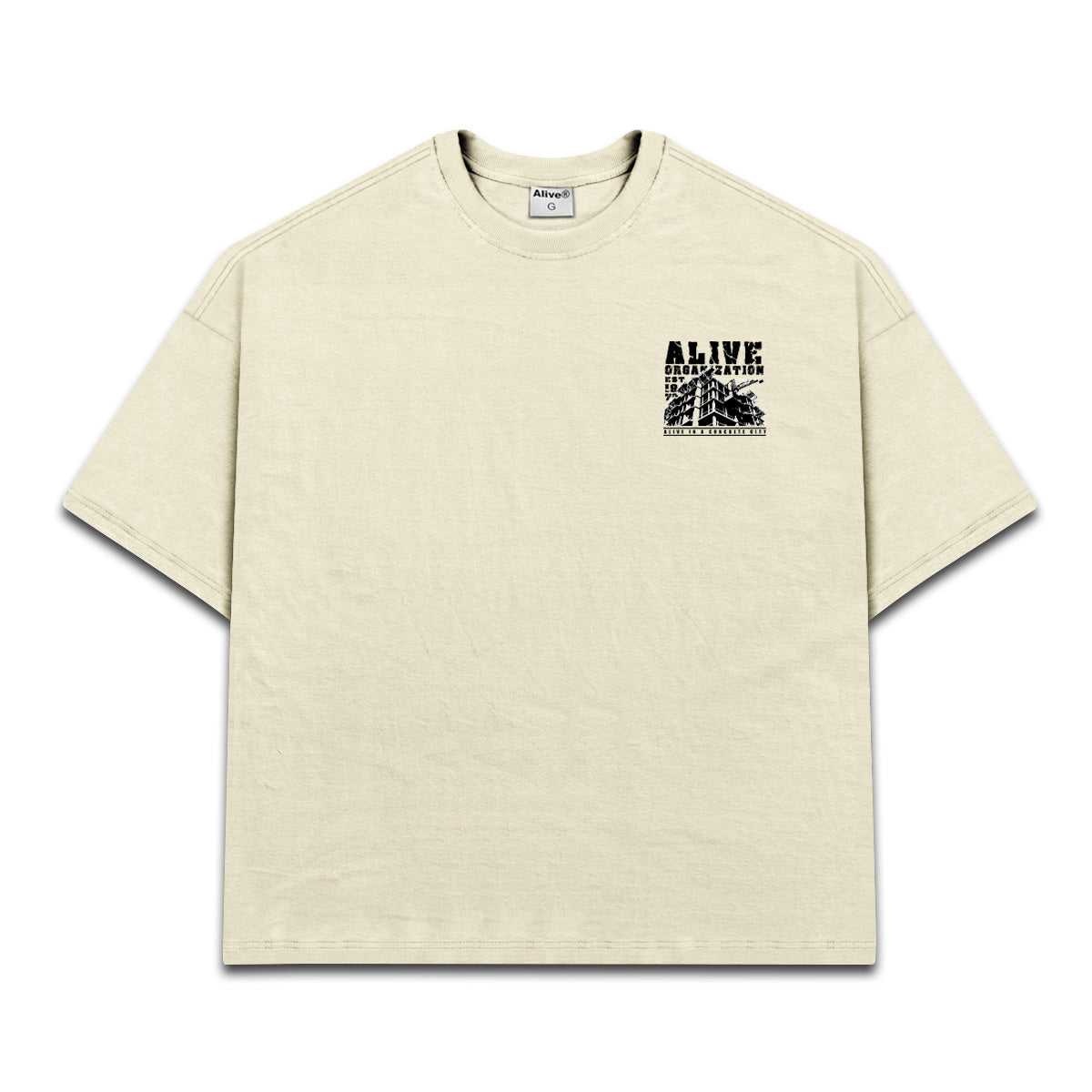 Camiseta Alive Oversized Construction Off White