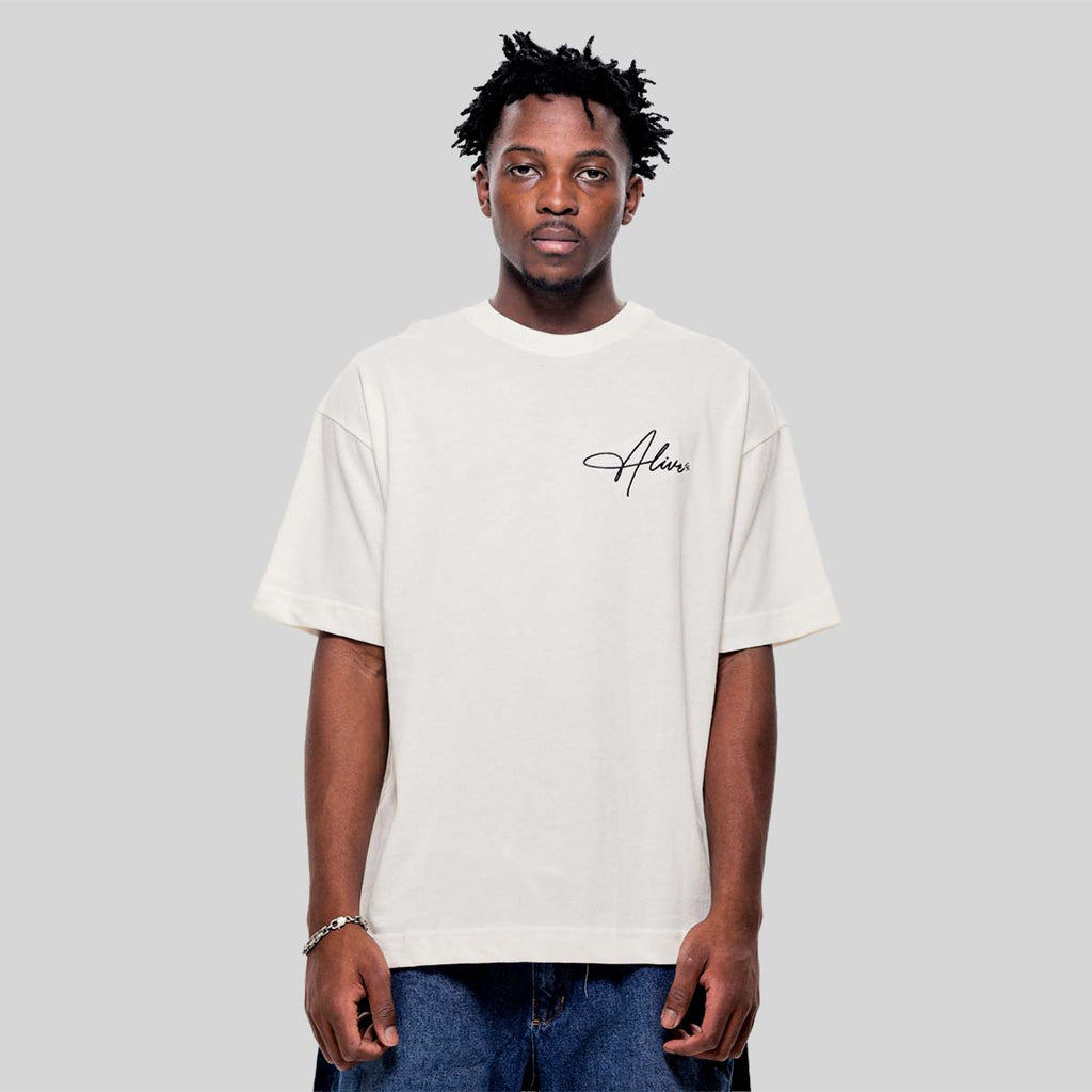 Camiseta Alive Oversized Signature Off White - Texas