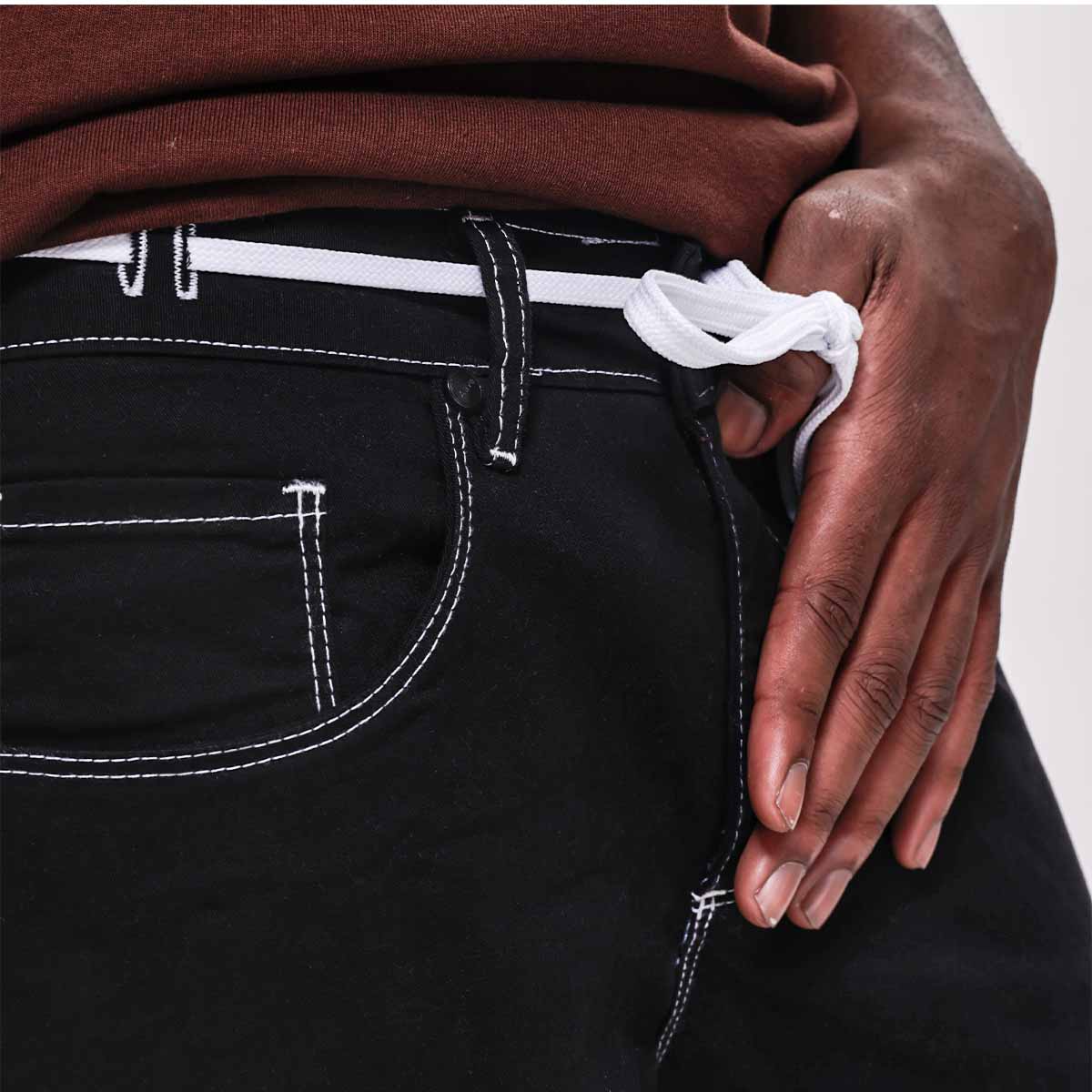 Calça Alive Jeans Semi Baggy White Line Preto