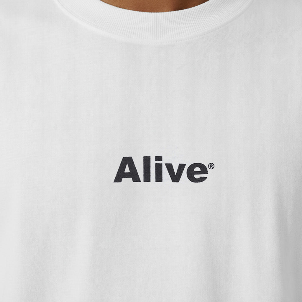 Camiseta Alive Basic Branco Preto