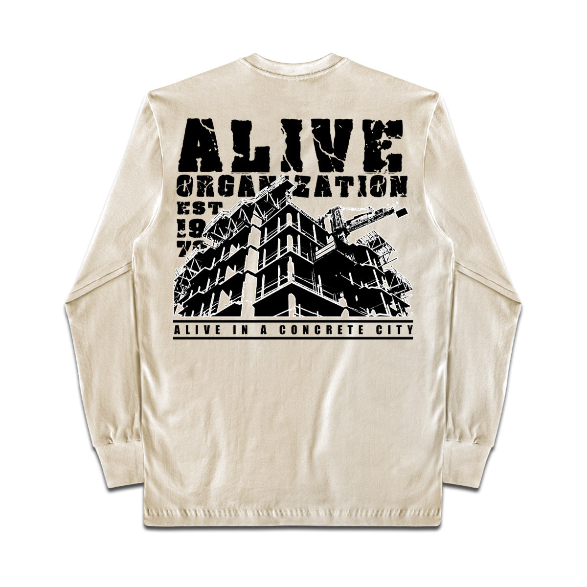 Camiseta Alive Manga Longa Construction Off White