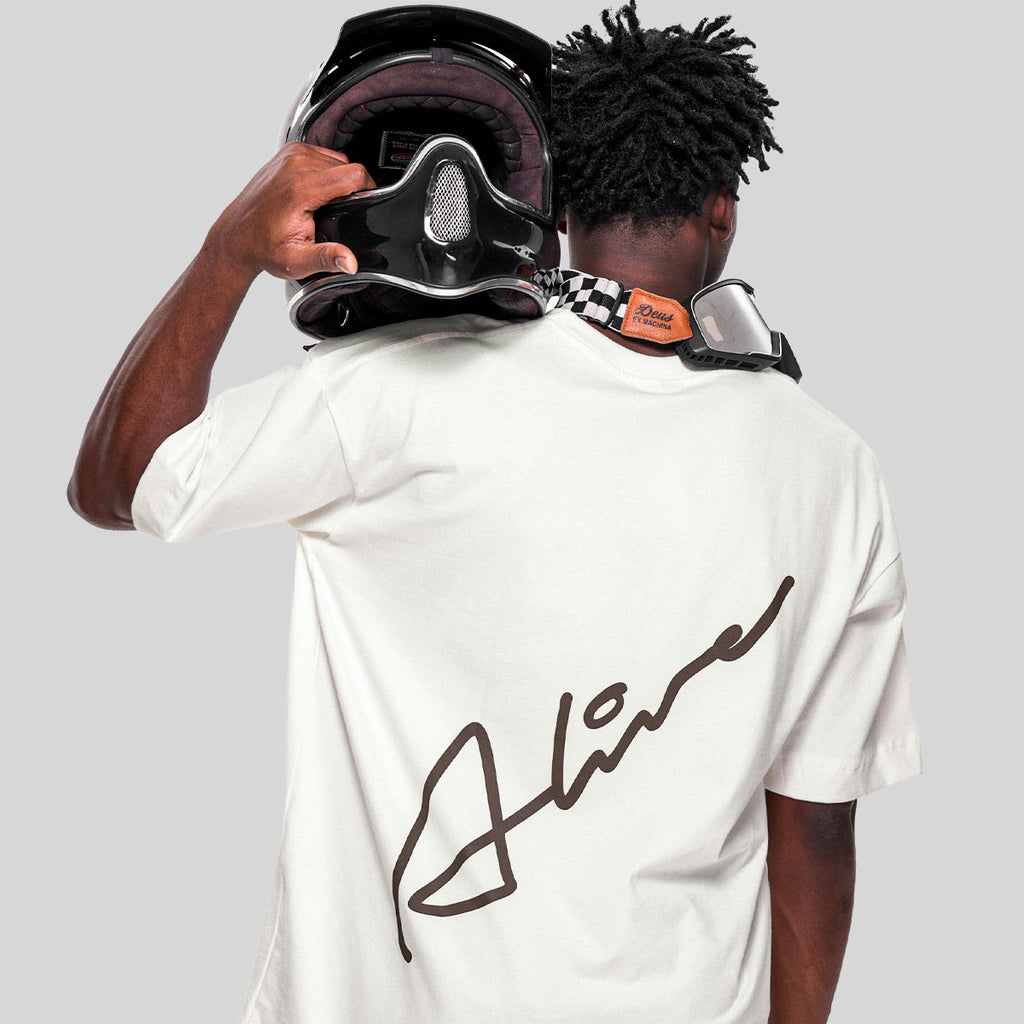 Camiseta Alive Oversized Rubric Off White - Texas