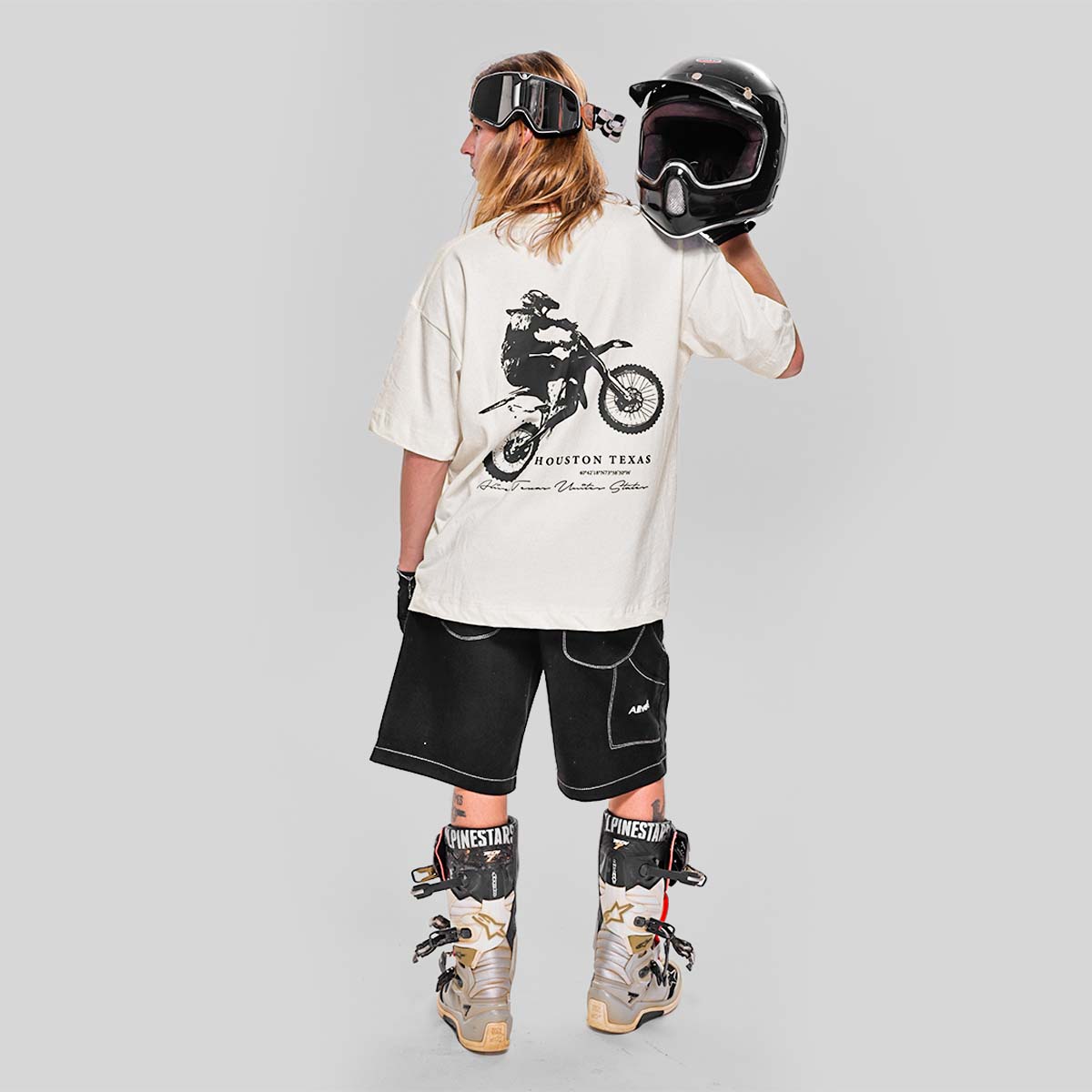 Camiseta Alive Oversized Houston Off White - Texas