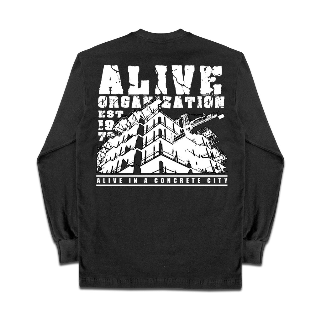 Camiseta Alive Manga Longa Construction Preto