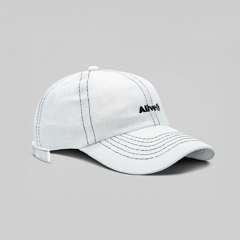 Boné Alive Dad Hat Black Line Branco