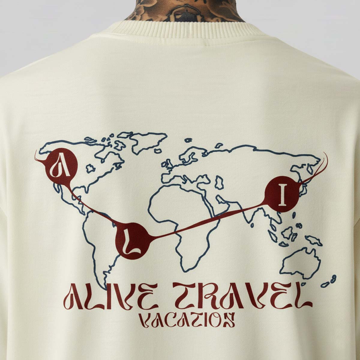 Camiseta Alive Oversized Essencial Vacation Off White