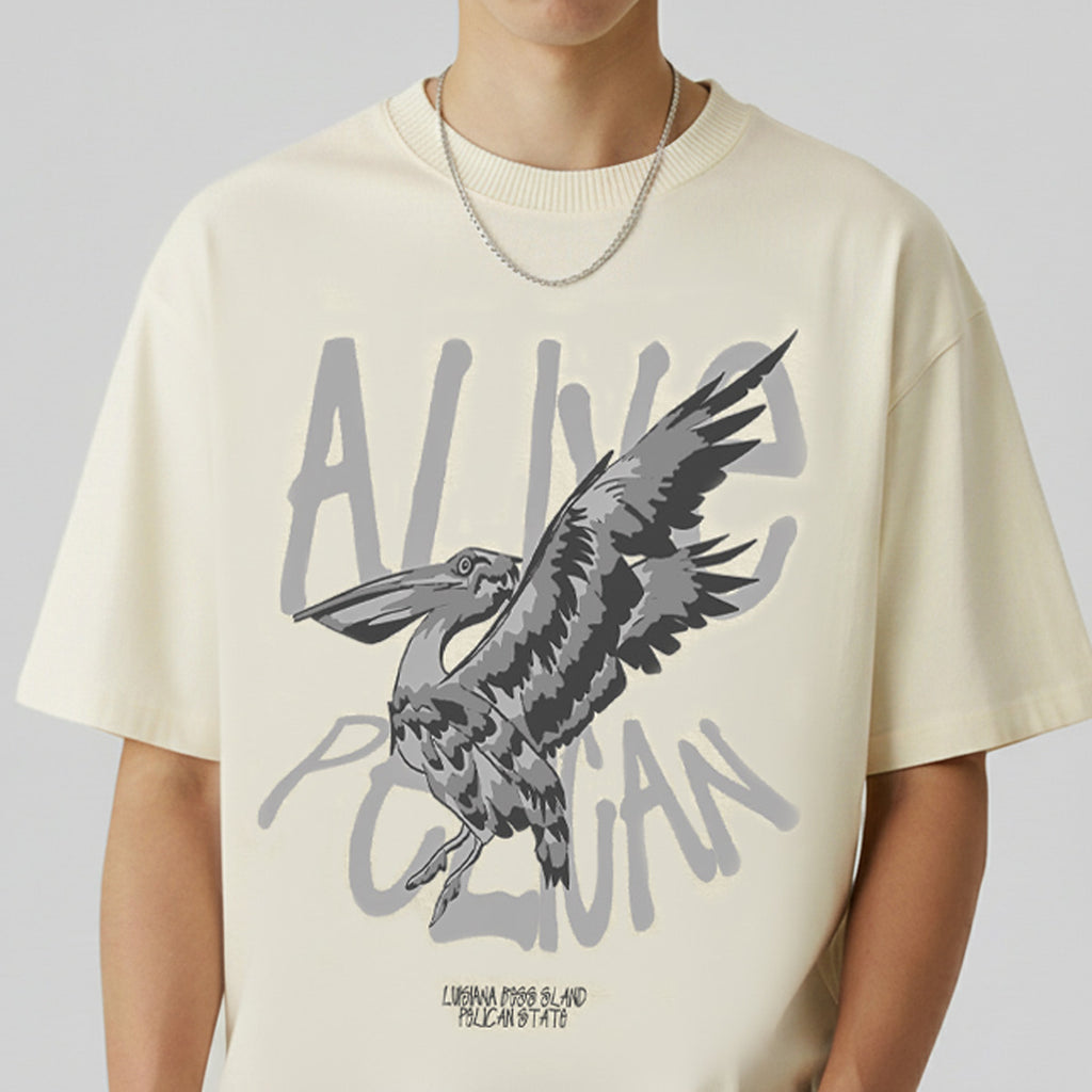 Camiseta Alive Oversized Pelican Off White