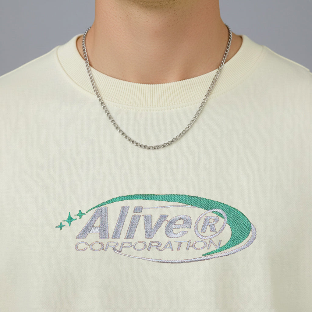 Camiseta Alive Oversized New Corporation Off White