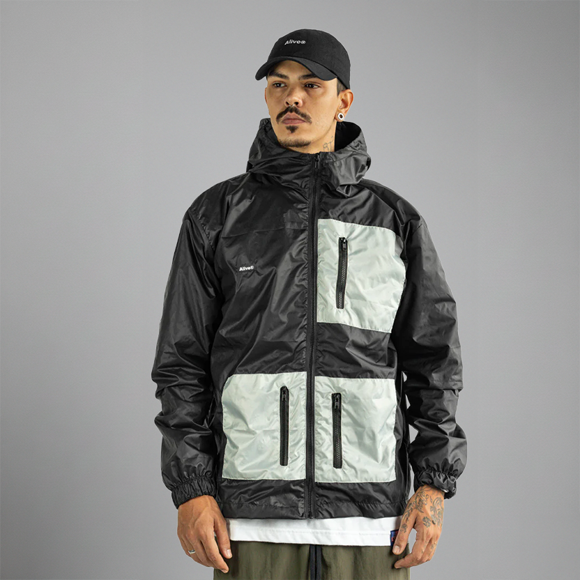 Jaqueta Corta Vento Alive Three Pockets Preto