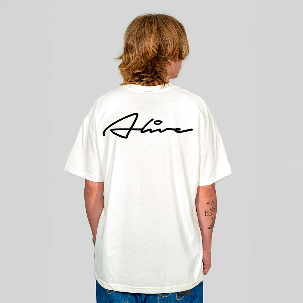 Camiseta Alive Clássica Rubric Off White