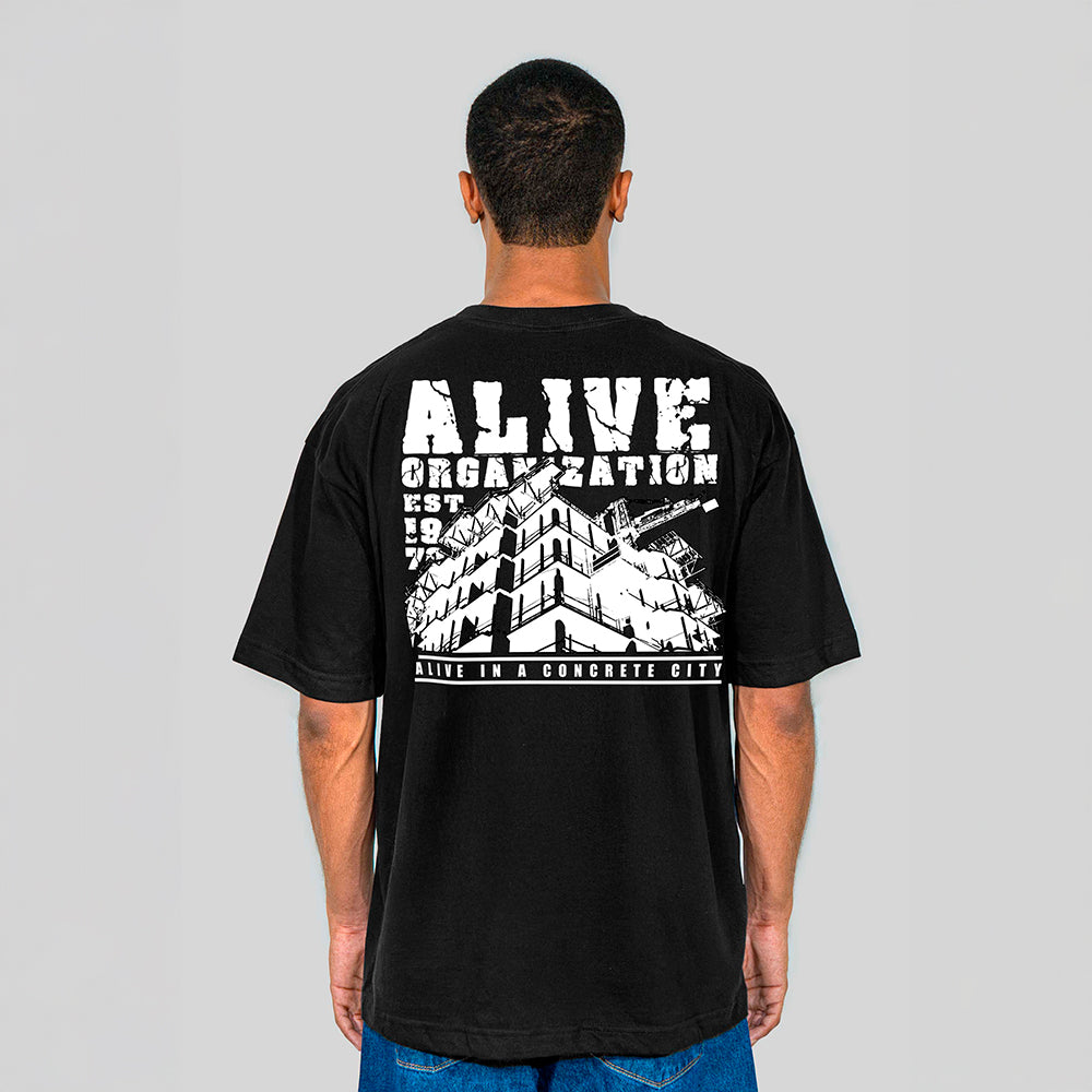 Camiseta Alive Oversized Construction Preto