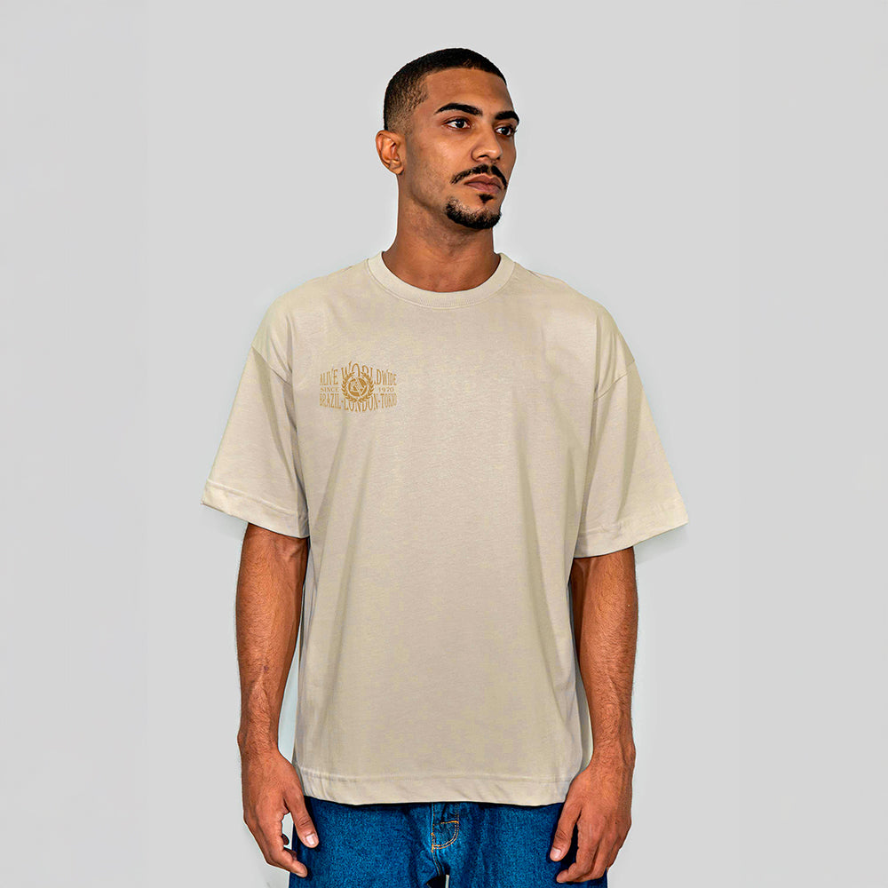 Camiseta Alive Oversized Worldwide Bege
