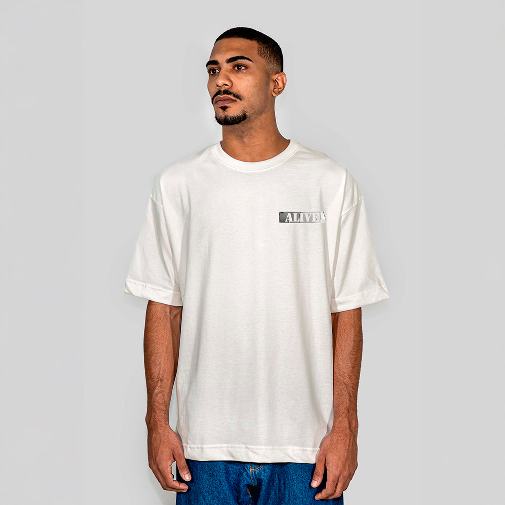 Camiseta Alive Oversized Tapes Off White