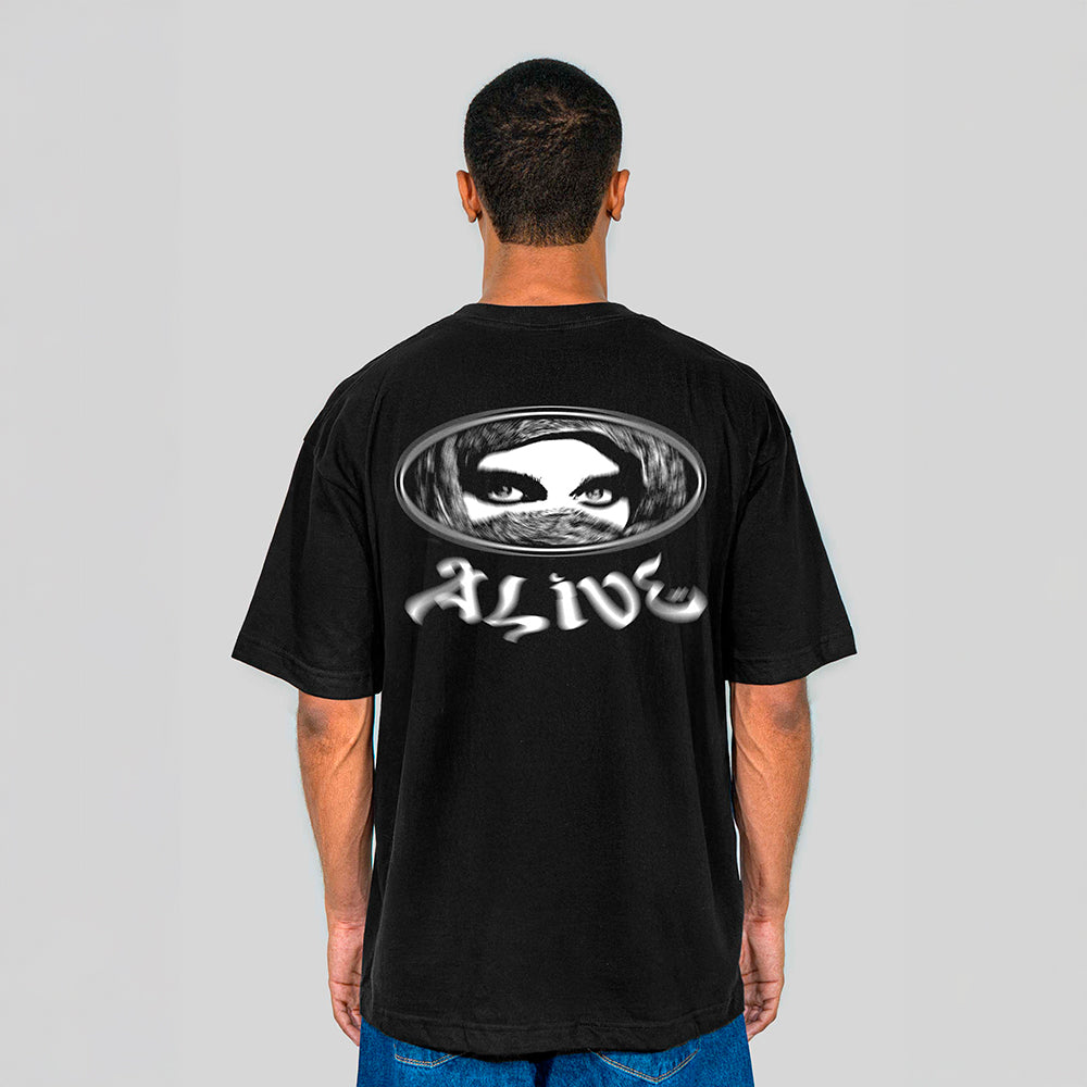 Camiseta Alive Oversized Arabic Preto