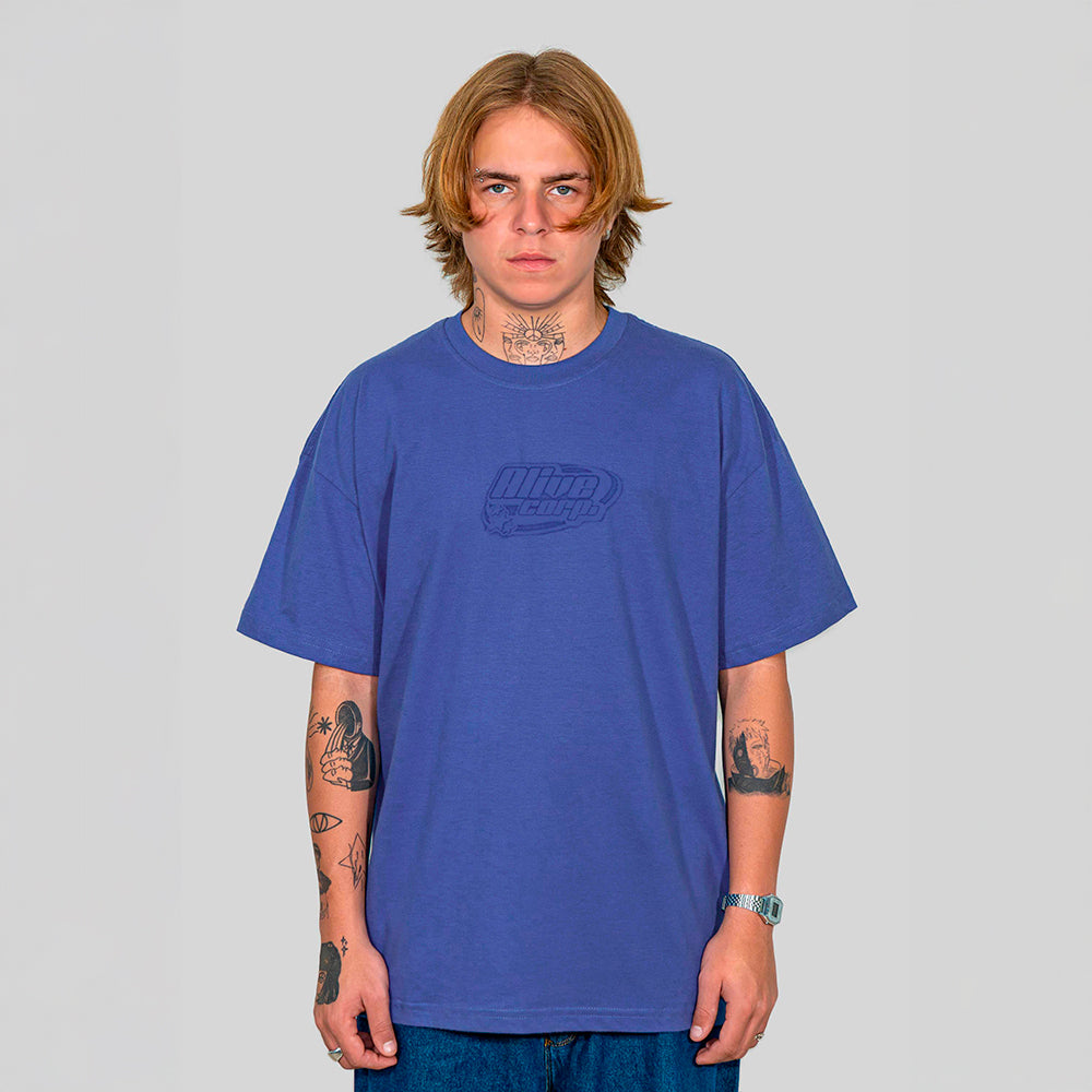 Camiseta Alive Clássica Emboss Azul