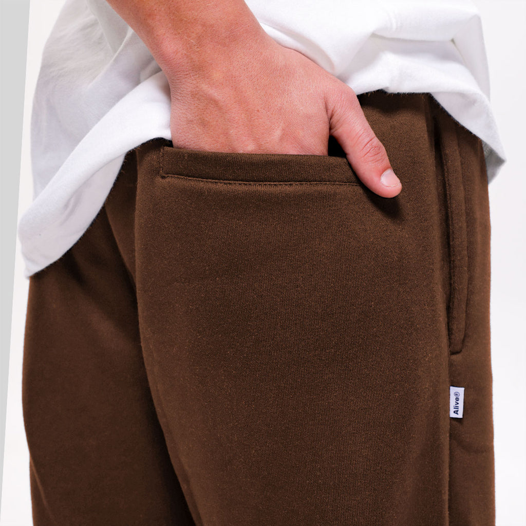 Calça Alive Moletom Logo Marrom - Texas