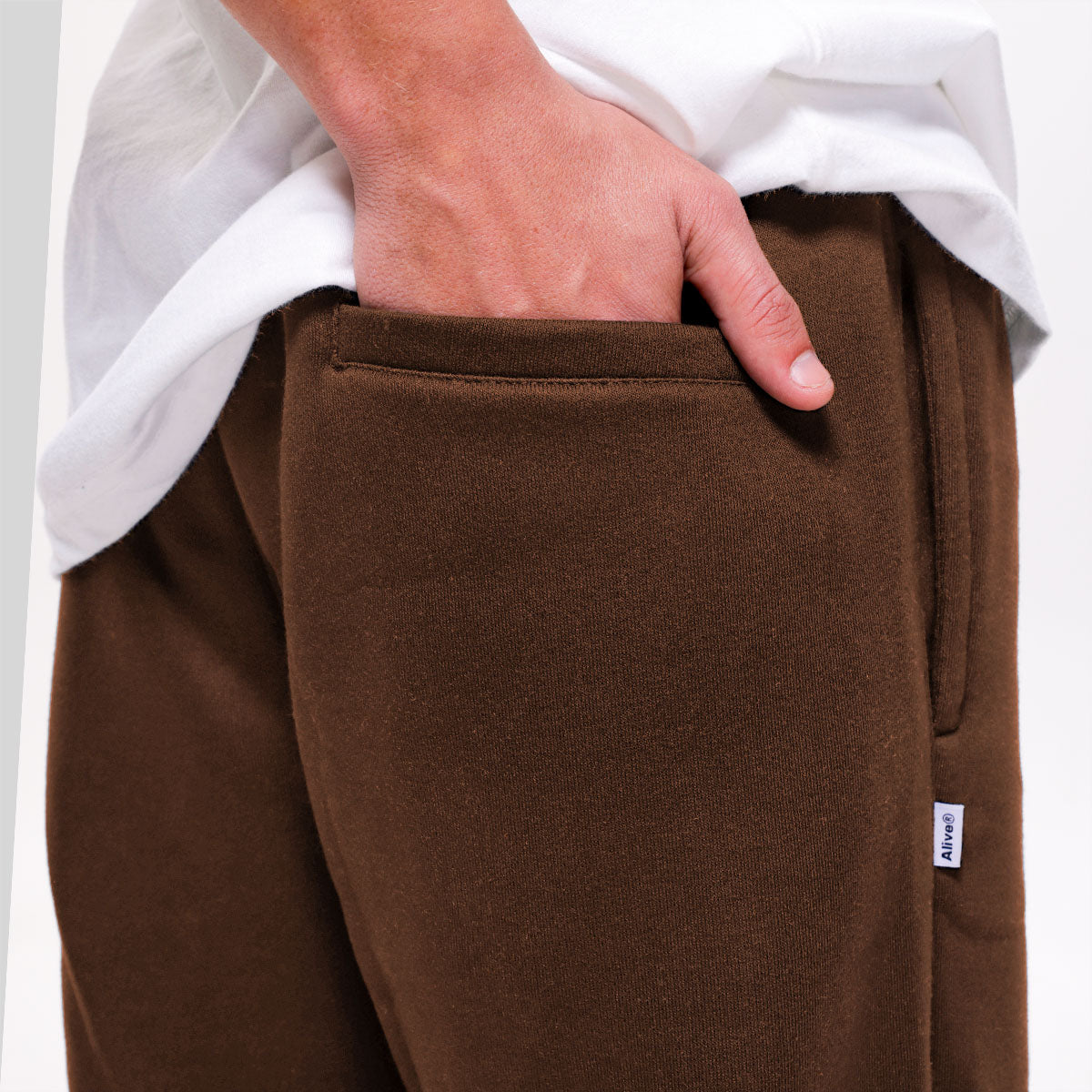 Calça Alive Moletom Logo Marrom - Texas