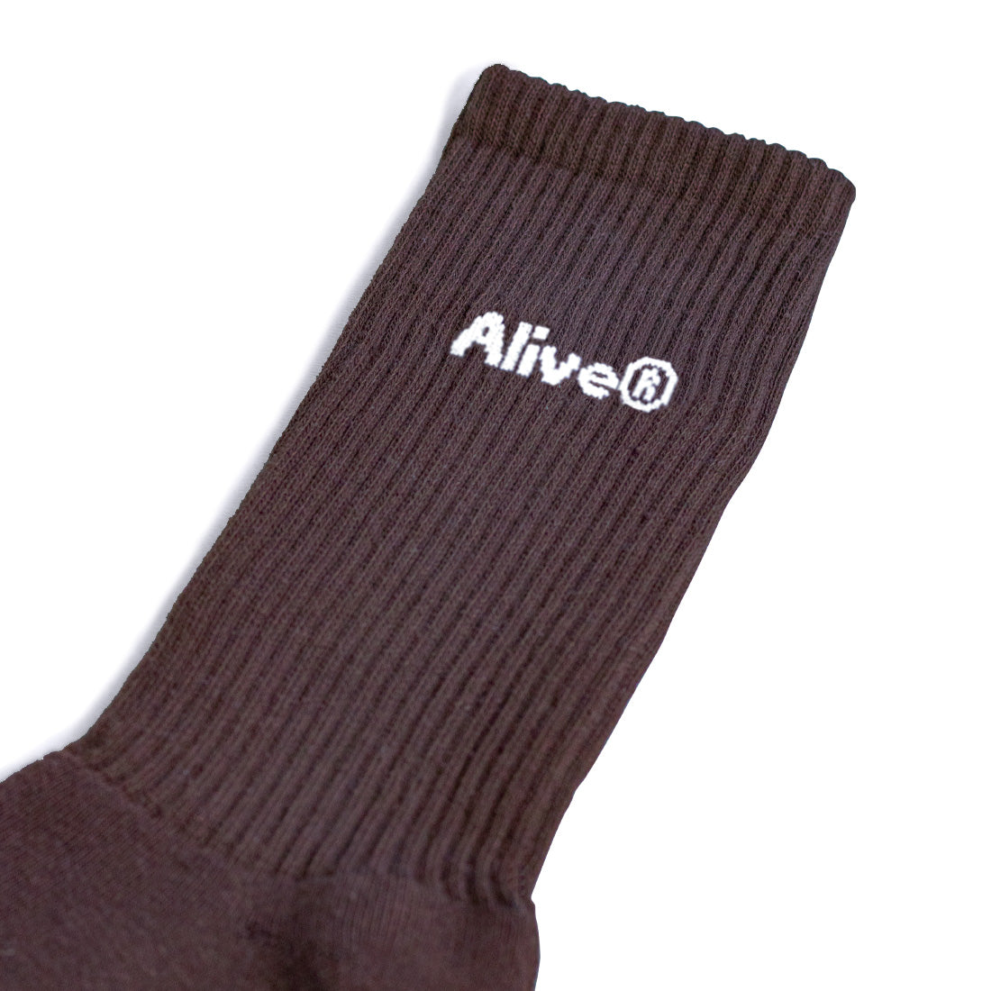 Meia Alive Logo Marrom