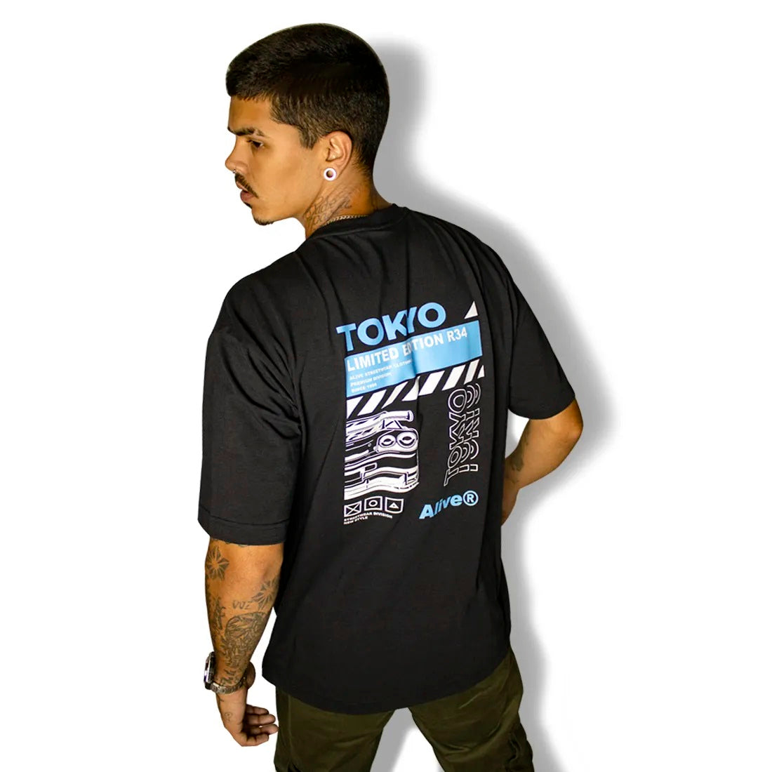 Camiseta Alive Skyline R34 Preto