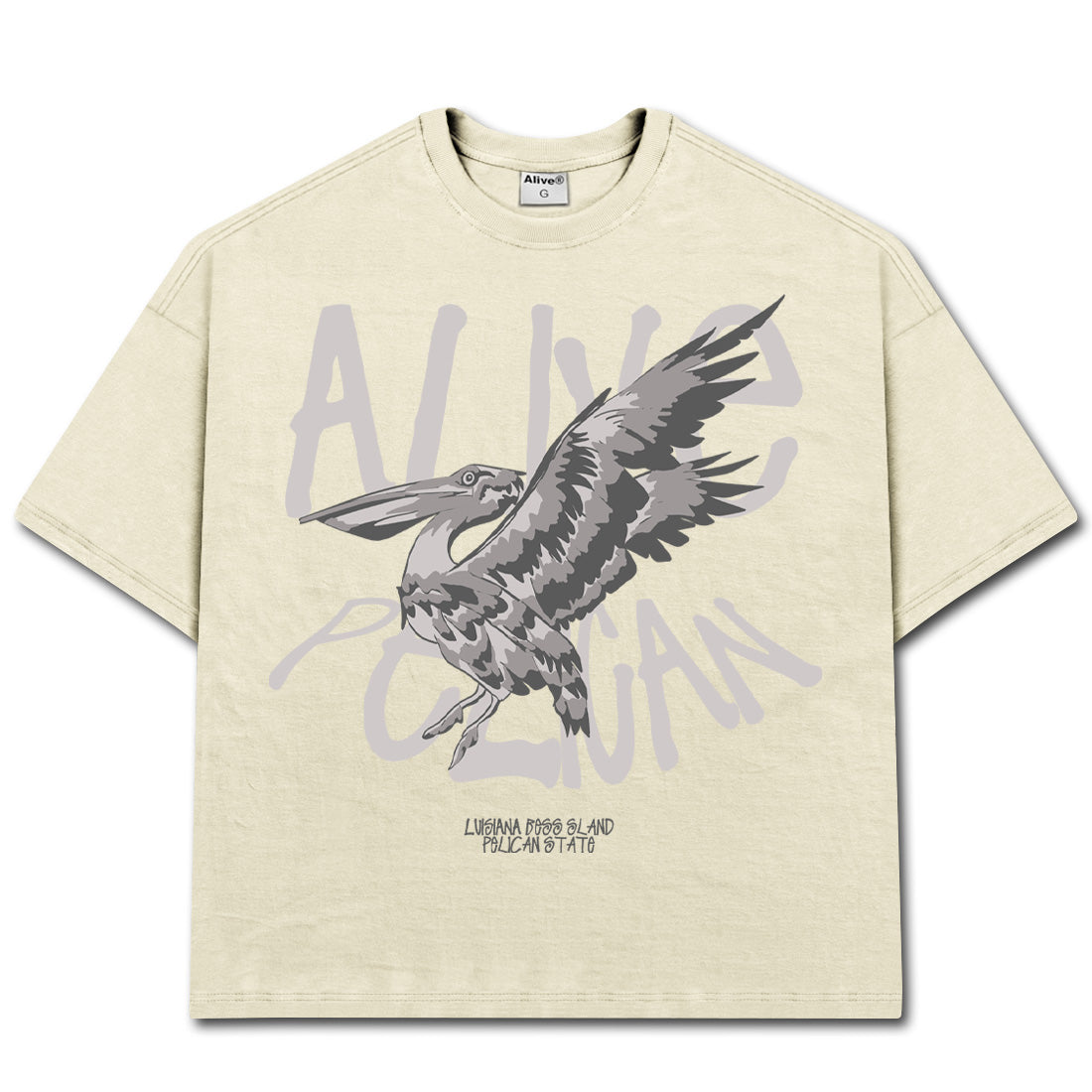 Camiseta Alive Oversized Pelican Off White