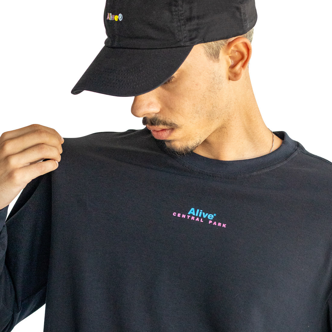 Camiseta Alive Central Park Preto Manga Longa