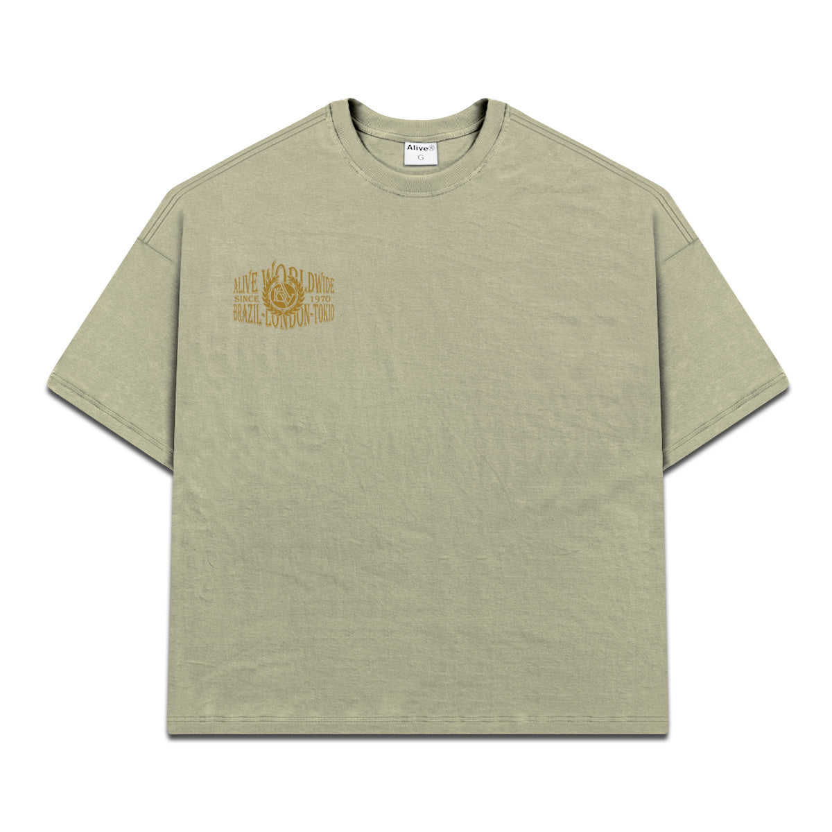 Camiseta Alive Oversized Worldwide Bege