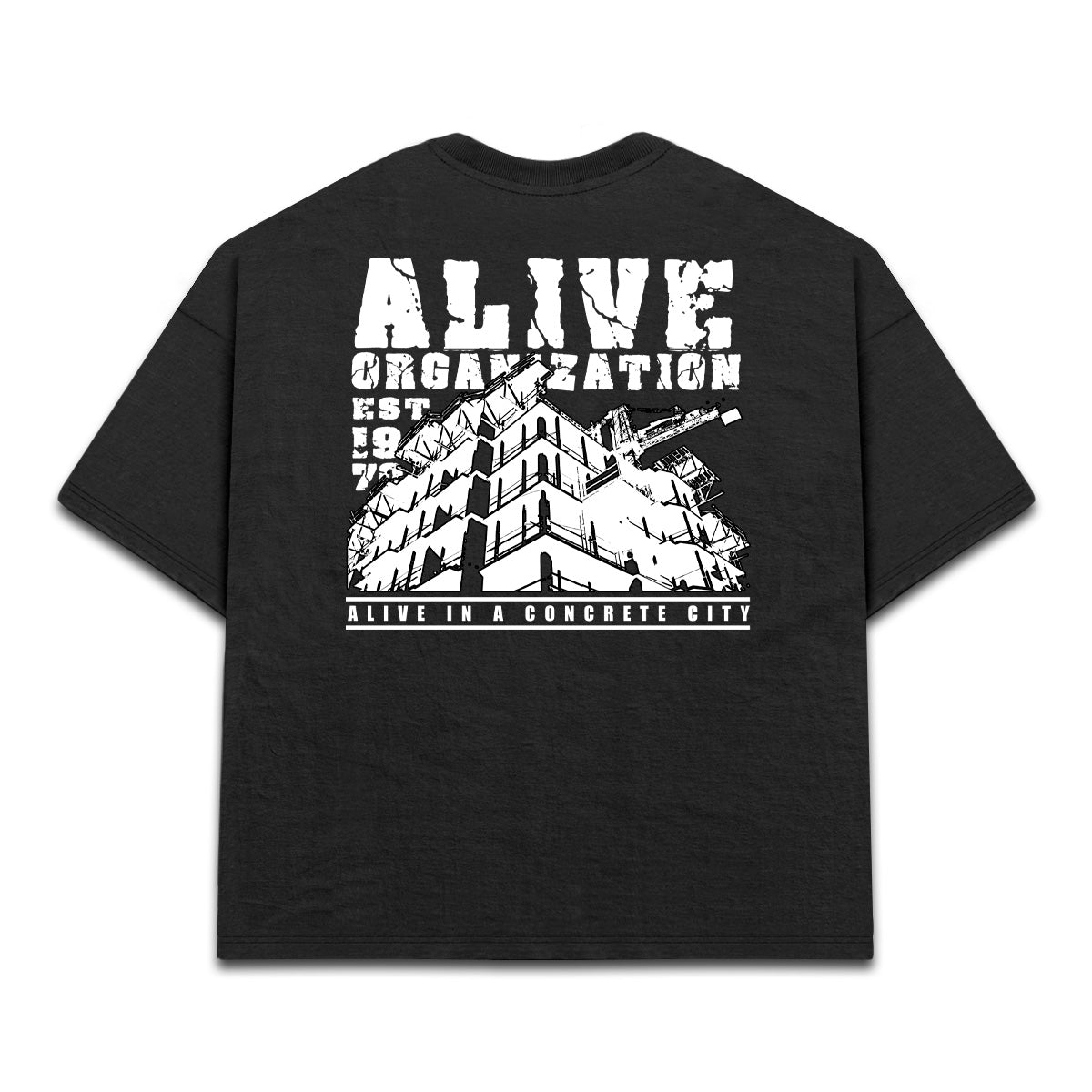 Camiseta Alive Oversized Construction Preto