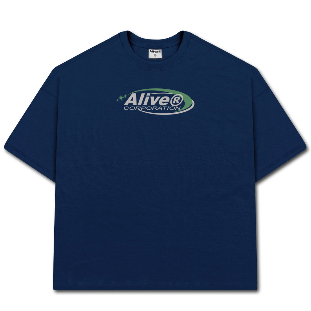 Camiseta Alive Oversized New Corporation Azul Marinho