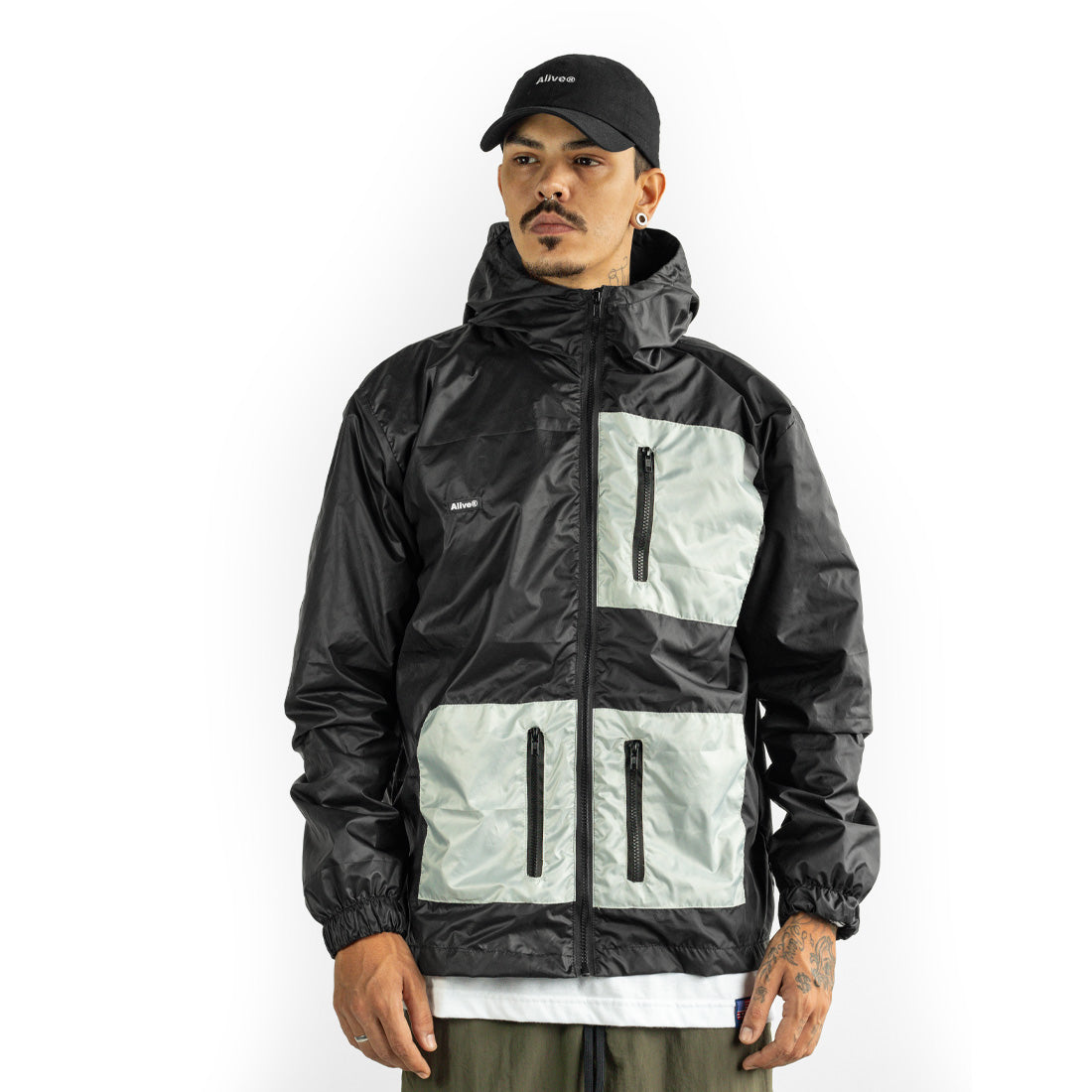 Jaqueta Corta Vento Alive Three Pockets Preto