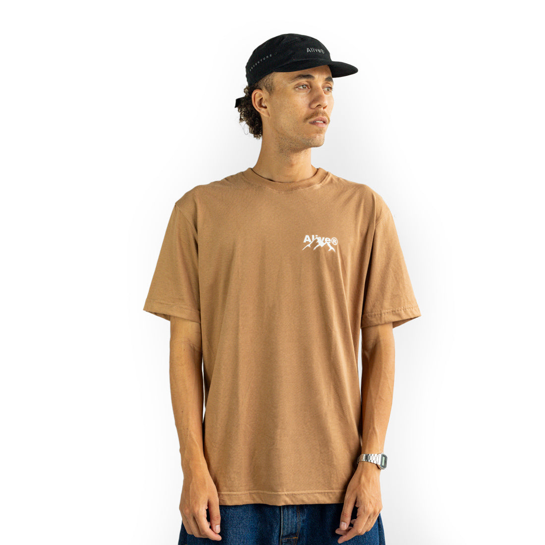 Camiseta Alive Mountain Marrom