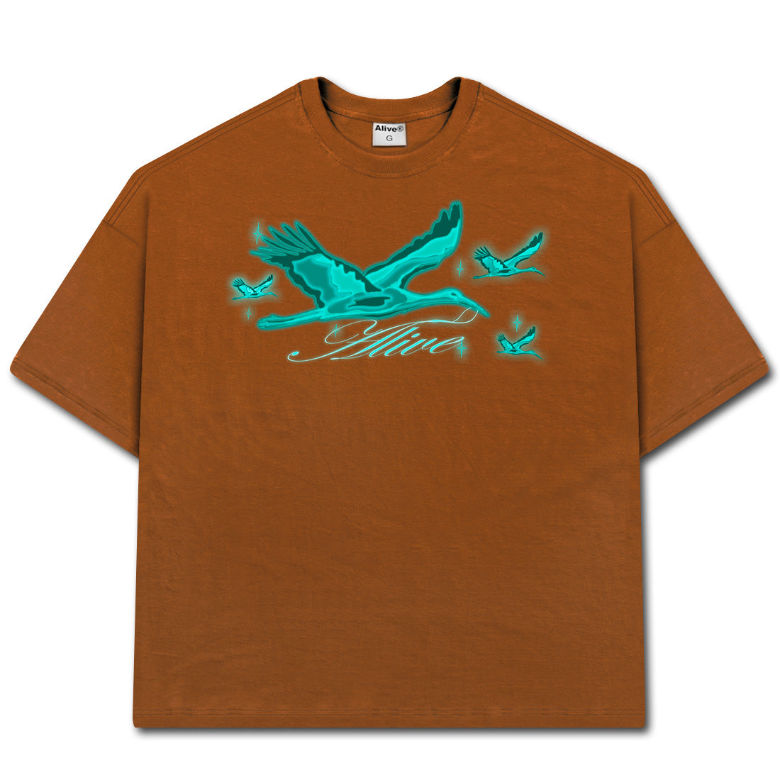 Camiseta Alive Oversized Heron Marrom