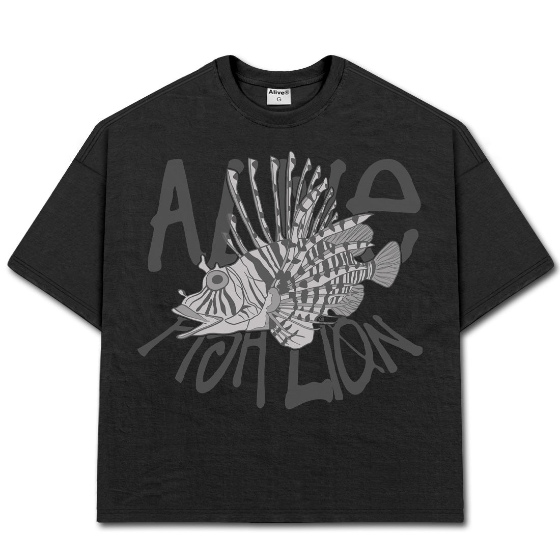 Camiseta Alive Oversized Fishlion Preto