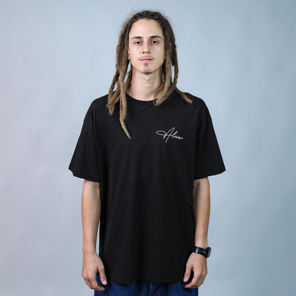 Camiseta Alive Oversized New Signature Preto - NAUTIC
