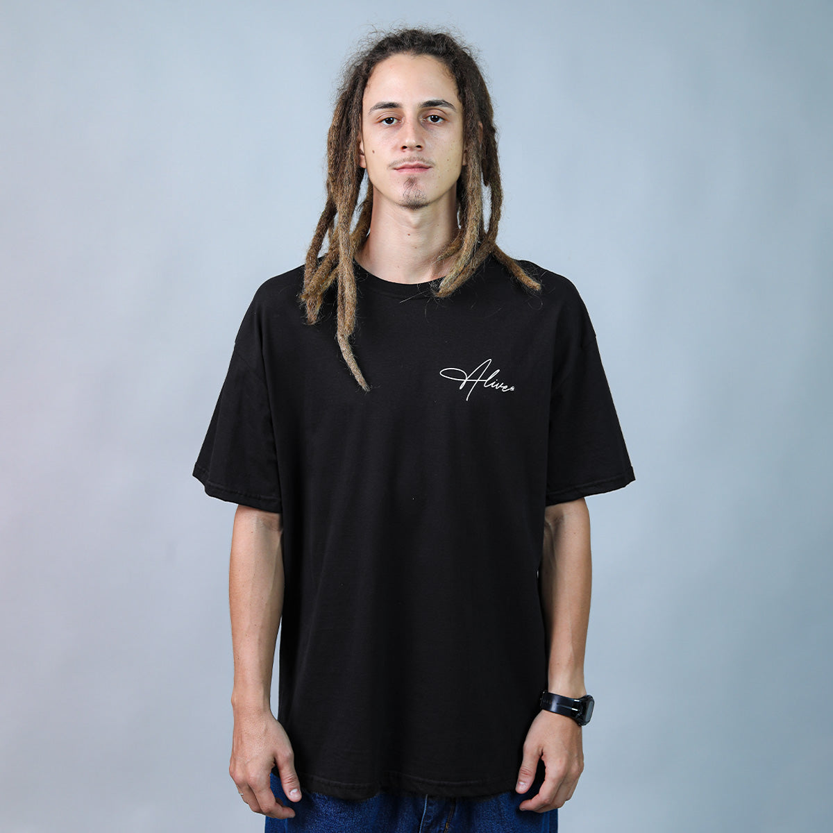 Camiseta Alive Oversized New Signature Preto - NAUTIC