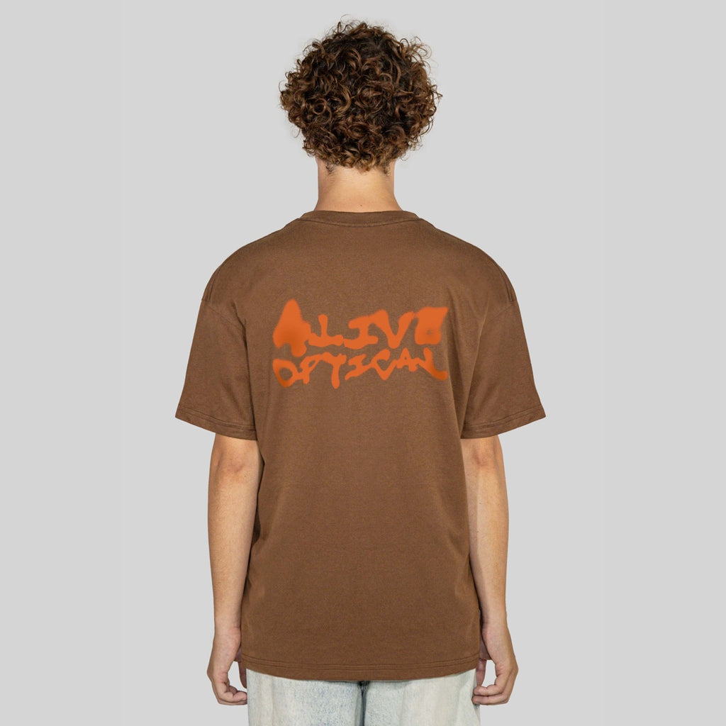 Camiseta Alive Clássica Optical Marrom