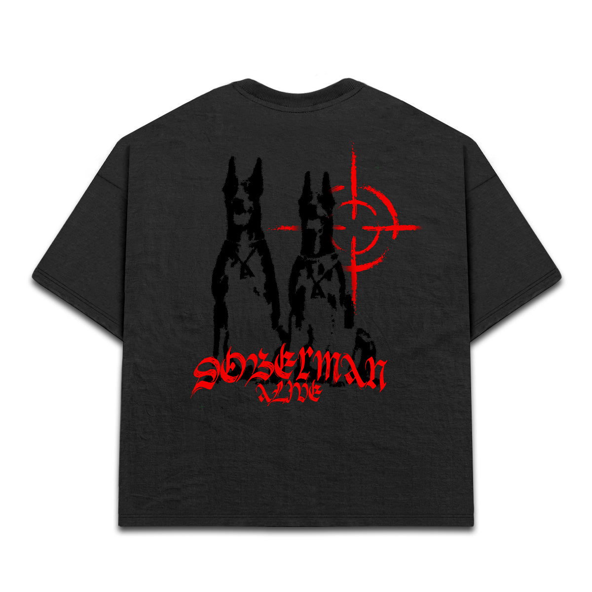 Camiseta Alive Oversized Dobermann Preto