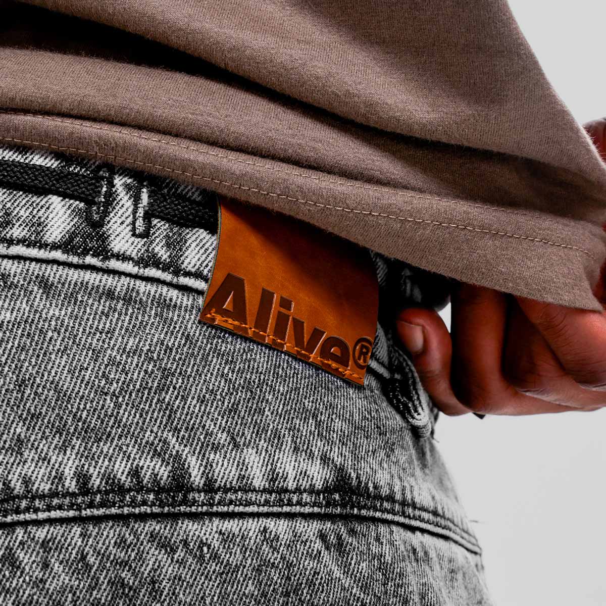 Calça Alive Jeans Semi Baggy Dark Wash Cinza - Texas