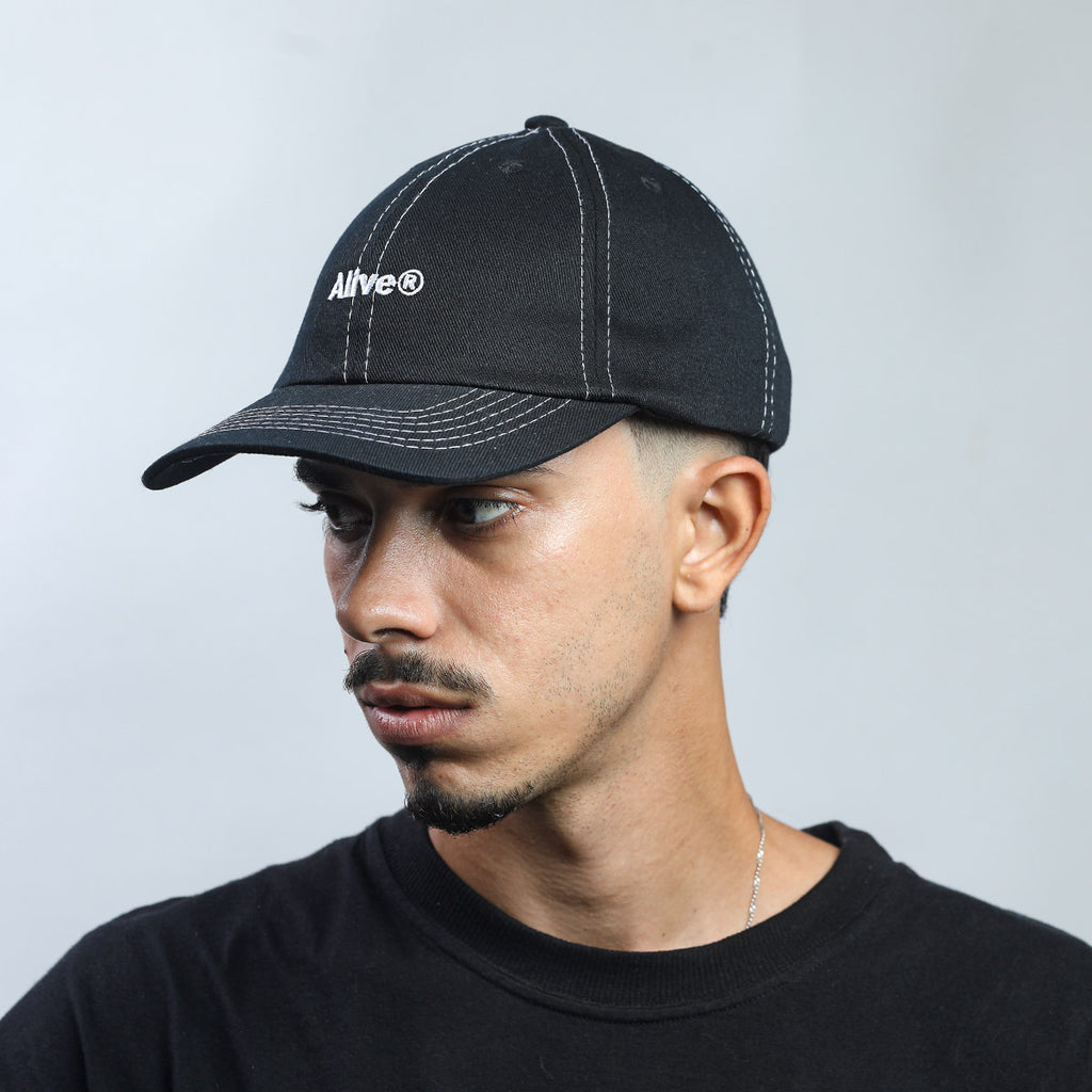 Boné Alive Dad Hat White Line Preto