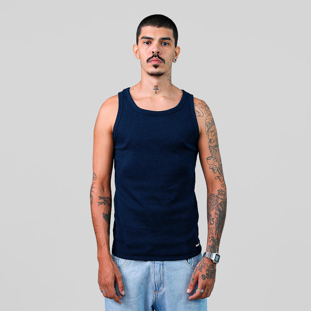 Regata Alive Tank Top Logo Azul Marinho