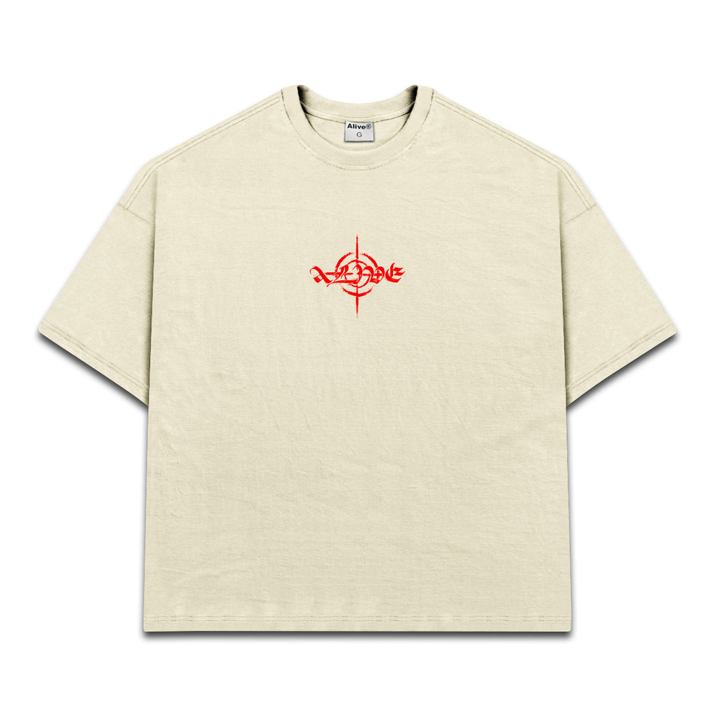 Camiseta Alive Oversized Dobermann Off White