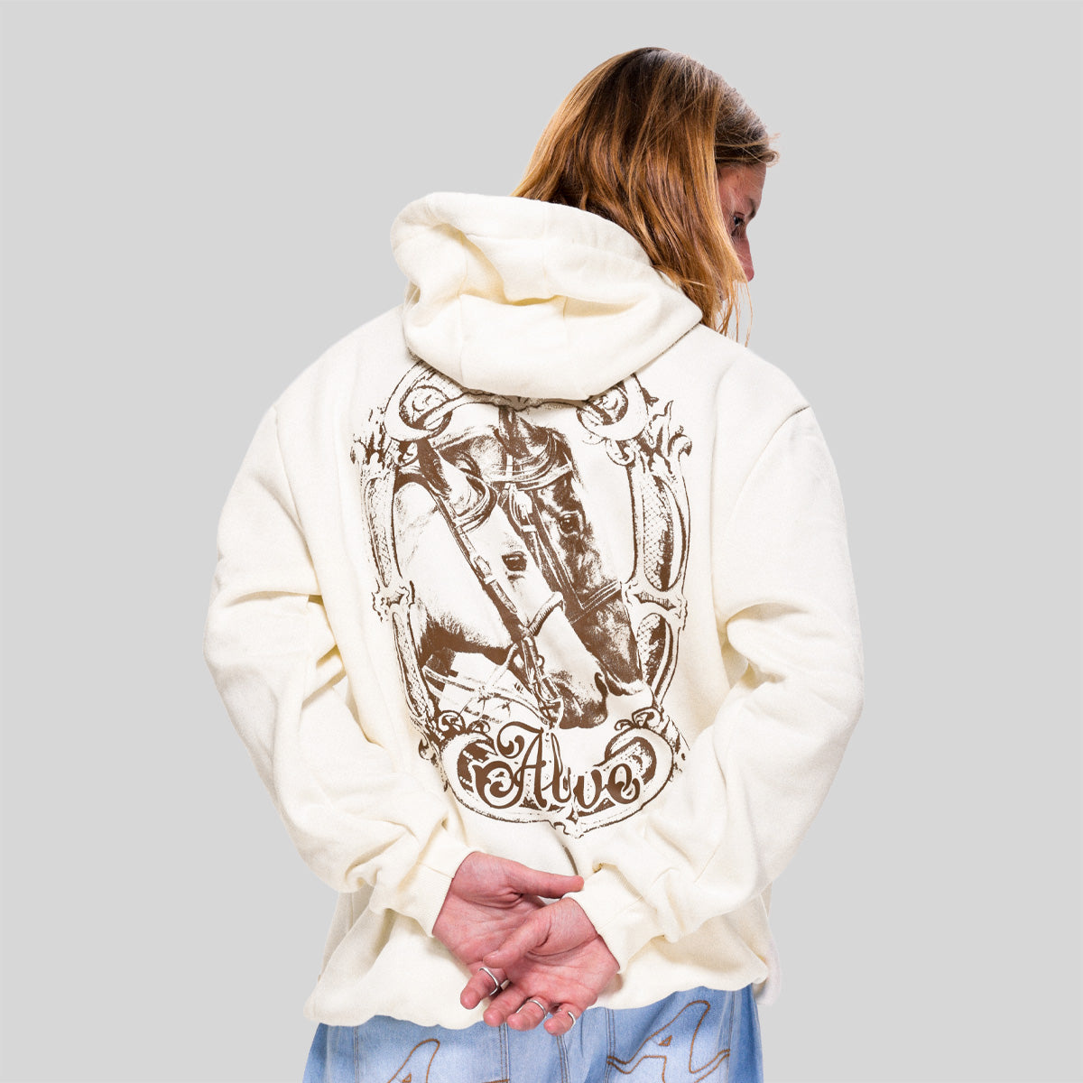 Moletom Alive Canguru Horse Off White - Texas