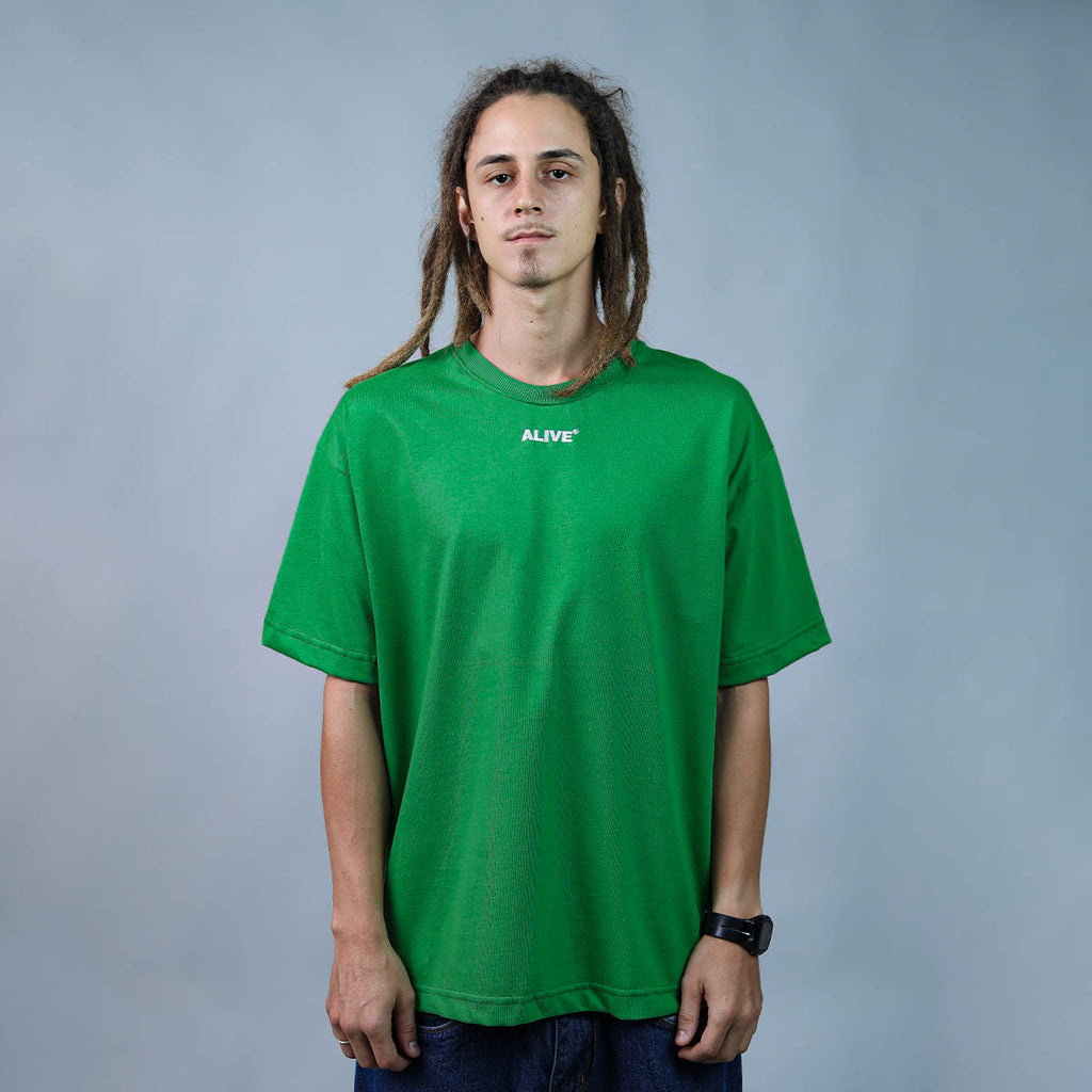 Camiseta Alive Oversized Basic Logo Verde