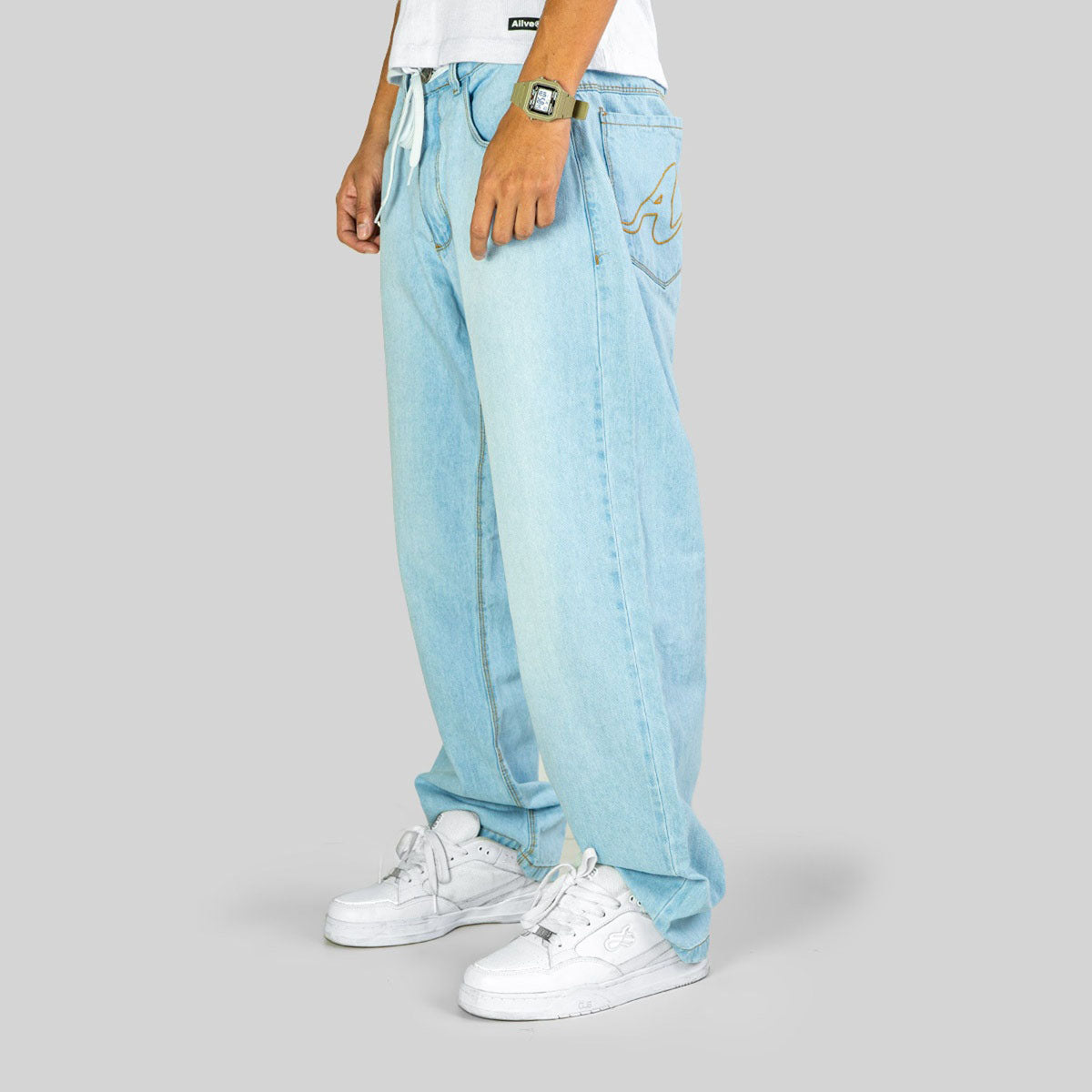 Calça Alive Jeans Semi Baggy Glass | Azul