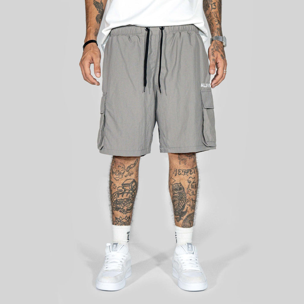 Short Alive Logo Cargo Cinza