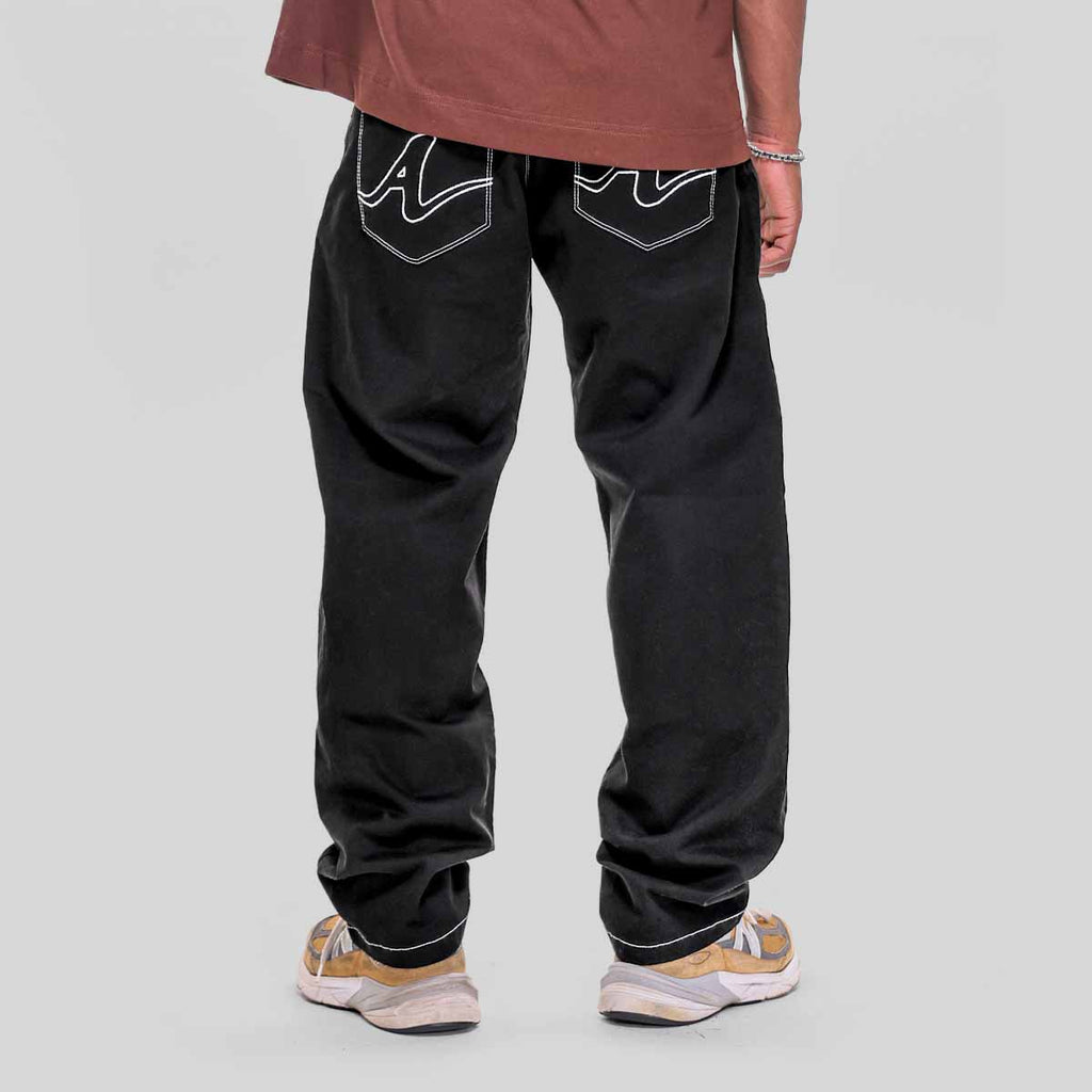 Calça Alive Jeans Semi Baggy White Line Preto