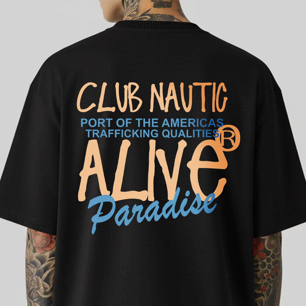 Camiseta Alive Oversized Essencial Nautic Preto