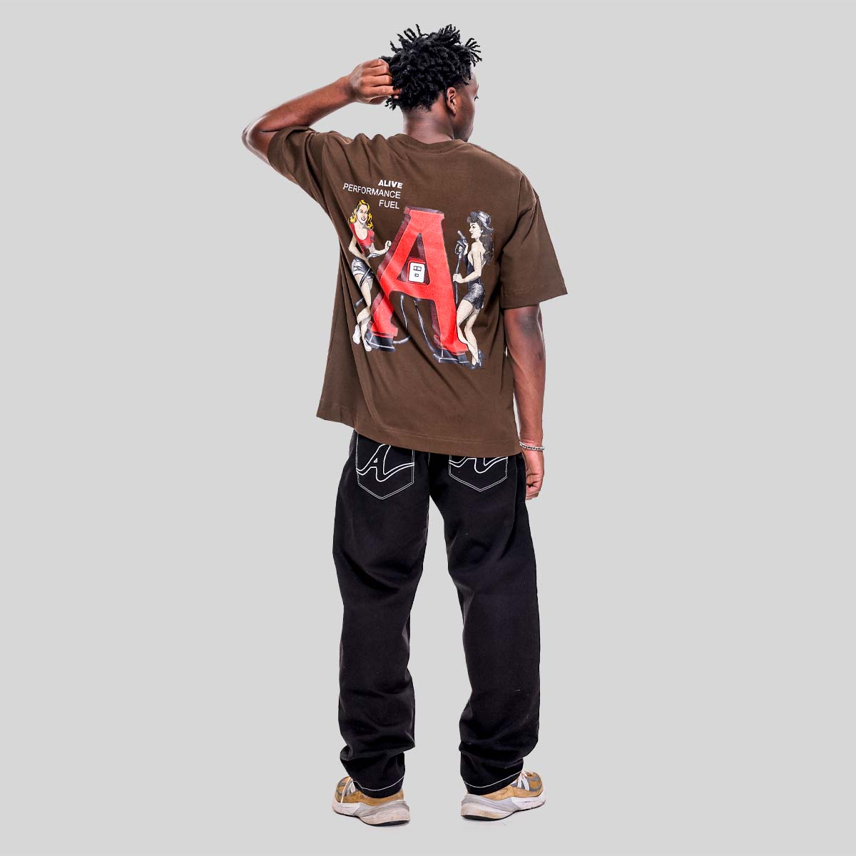 Camiseta Alive Oversized Fuel Marrom - Texas