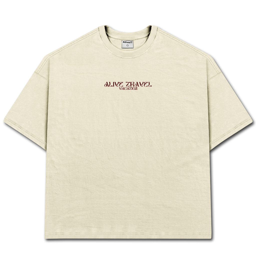 Camiseta Alive Oversized Essencial Vacation Off White