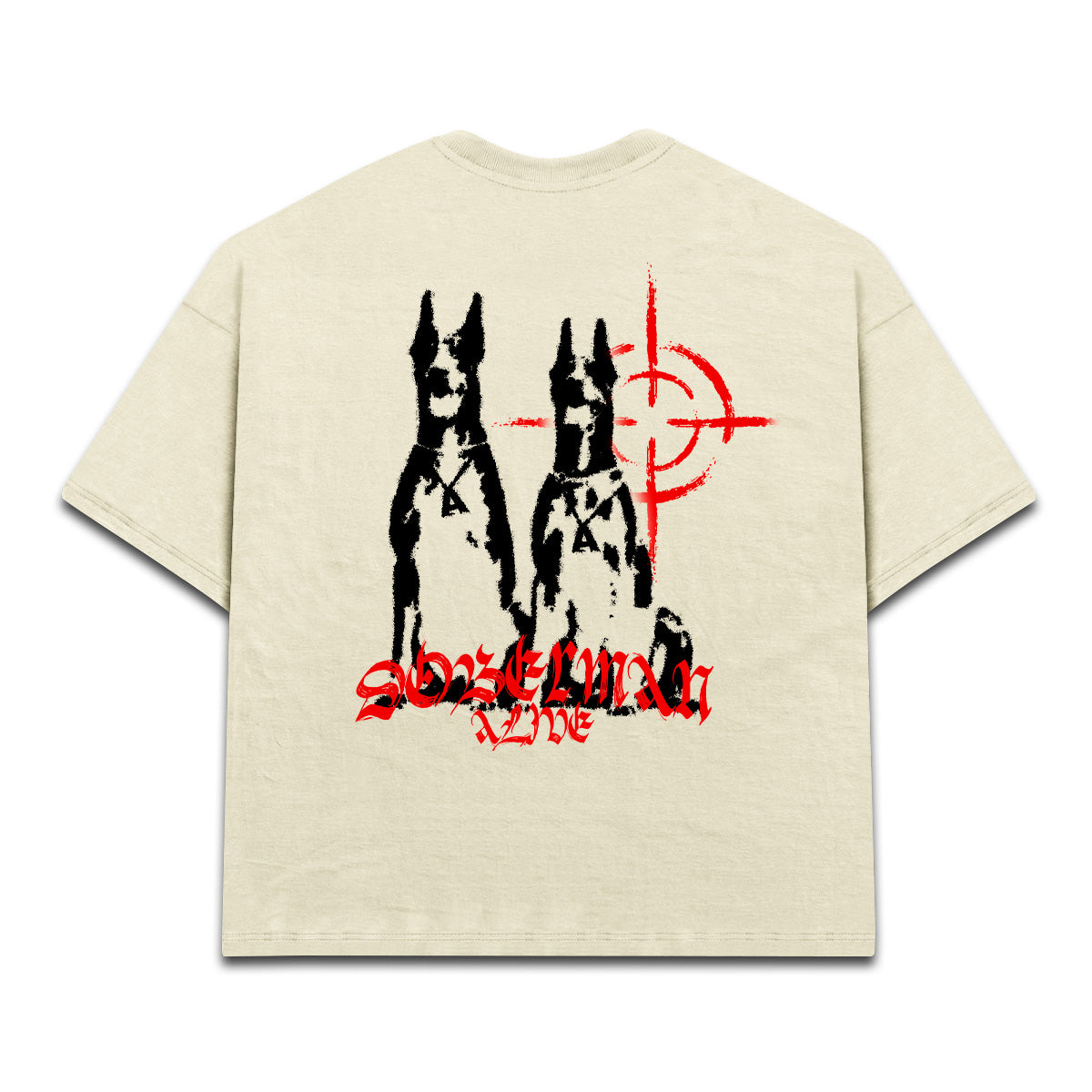 Camiseta Alive Oversized Dobermann Off White