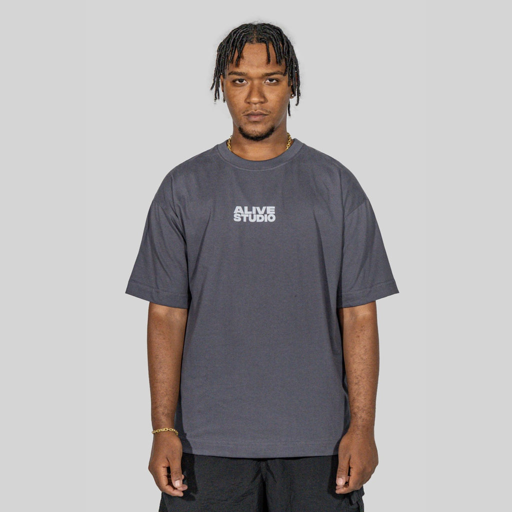 Camiseta Alive Oversized Studio Cinza
